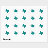 Sticker Rond Turquoise pour le Texas (Feuille)