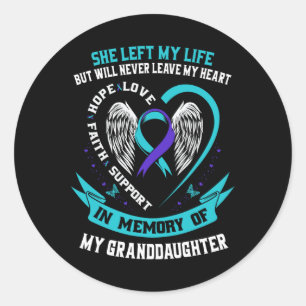 Sticker Rond Turquoise Purple Suicide Sensibilisation Chemise P
