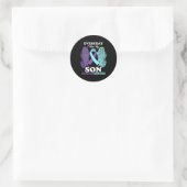 Sticker Rond Turquoise Purple Wing Miss Amour Son Prévention du (Sac)