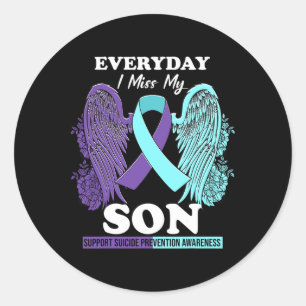 Sticker Rond Turquoise Purple Wing Miss Amour Son Prévention du