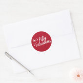 Sticker Rond Turquoise, Rouge Cinquante et Fabuleuse fête d'ann (Enveloppe)