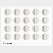 Sticker Rond Turquoise Seashells Pearls Beach Mariage Favoriser (Feuille)