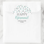 Sticker Rond Turquoise Silver Confetti joyeuse retraite (Sac)