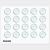 Sticker Rond Turquoise Silver Quinceanera (Feuille)