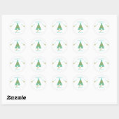 Sticker Rond Turquoise Turquoise & Gold Tepee moderne fête d'an (Feuille)