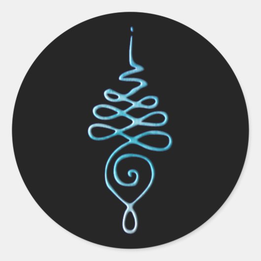 Sticker Rond Turquoise Unalome (Devant)