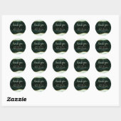 Sticker Rond Turquoise Vert & Or Agate Marbre Mariage Merci (Feuille)
