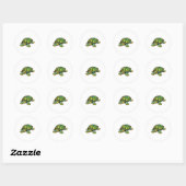 Sticker Rond Turtle Animal Turtle Green (Feuille)