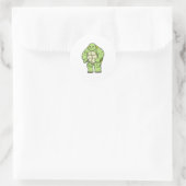 Sticker Rond Turtle as Bodybuilder with Six pack (Sac)