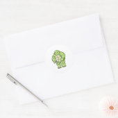 Sticker Rond Turtle as Bodybuilder with Six pack (Enveloppe)