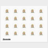 Sticker Rond Turtle Baby Turtle Turtle Tank Lizard Lizard (Feuille)
