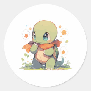 Sticker Rond Turtle Baby Turtle Turtle Tank Lizard Lizard
