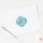 Sticker Rond TURTLE BAY Blue Stripe Enveloppe Sceaux | faveurs (Enveloppe)