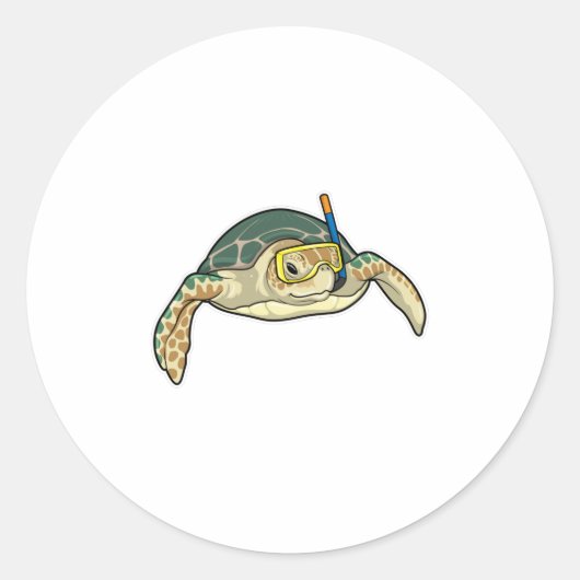 Sticker Rond Turtle Diver Snorkel (Devant)