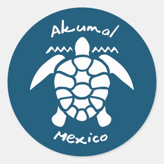 Sticker Rond Turtle Diving Akumal, Mexique (Devant)