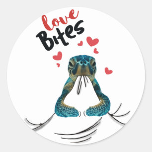 Sticker Rond Turtle Love Bites T-shirt Valentines Cadeaux T-shi