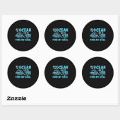 Sticker Rond Turtle Lover | Dans L'Océan (Feuille)