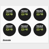 Sticker Rond Turtle Lover | Freaking' Awesome Turtle Maman (Feuille)