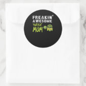 Sticker Rond Turtle Lover | Freaking' Awesome Turtle Maman (Sac)