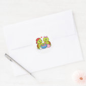 Sticker Rond Turtles making heart-shaped cookies (Enveloppe)
