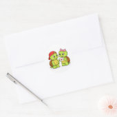Sticker Rond Turtles sharing a sweet moment (Enveloppe)