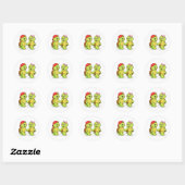 Sticker Rond Turtles strolling hand in hand (Feuille)