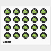 Sticker Rond Turtley Awesome Funky Turtle Pun Dark BG (Feuille)
