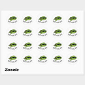 Sticker Rond Turtley Cool Dude Funny Turtle Pun (Feuille)