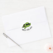 Sticker Rond Turtley Cool Dude Funny Turtle Pun (Enveloppe)