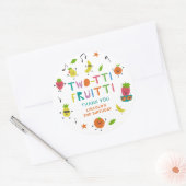 Sticker Rond Tutti Fruitti Birthday Custom Cute Fruits (Enveloppe)