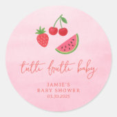 Sticker Rond Tutti Frutti Baby Shower (Devant)