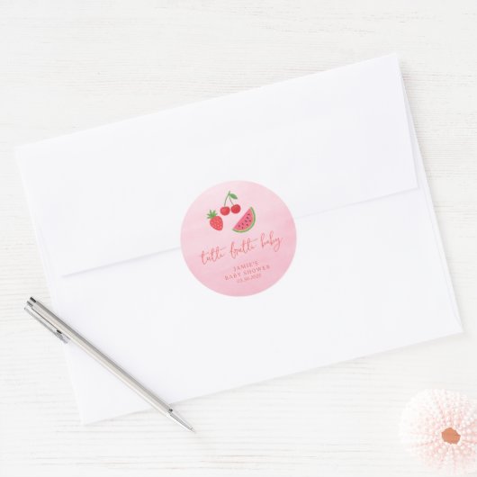 Sticker Rond Tutti Frutti Baby Shower (Enveloppe)