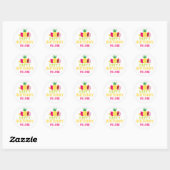 Sticker Rond Tutti Frutti Fruit Tropical Anniversaire (Feuille)