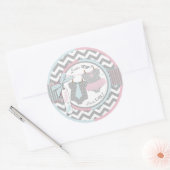 Sticker Rond Tutu & Cravate Chevron Imprimer Baby shower de rév (Enveloppe)
