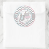 Sticker Rond Tutu & Cravate Chevron Imprimer Baby shower de rév (Sac)