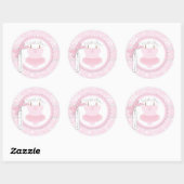 Sticker Rond Tutu Polka Dot Jumper & Winter Snowflake Merci (Feuille)