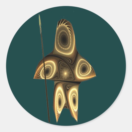 Sticker Rond Tuvaaq - Chasseur inuit fragile (Devant)