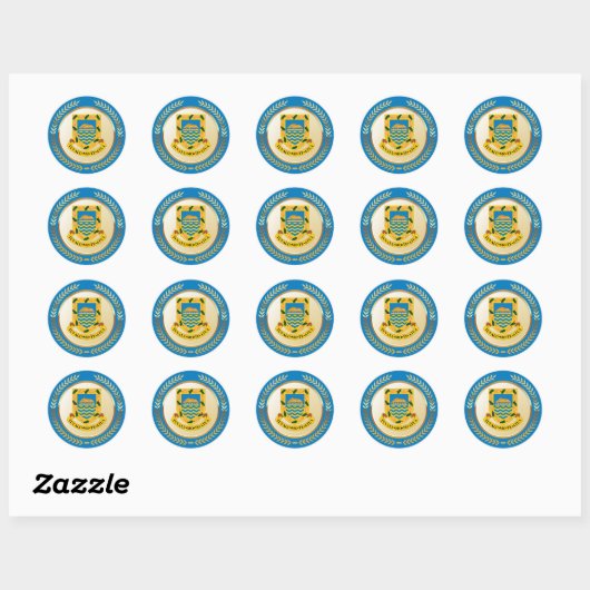 Sticker Rond Tuvalu Armoiries (Feuille)