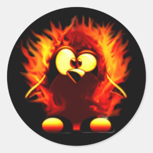 Sticker Rond Tux flamboyant (flambeau de pingouin)