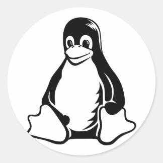 Sticker Rond Tux Penguin - (Linux, Open Source, Copyleft, FSF)