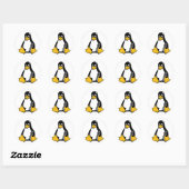 Sticker Rond Tux Penguin - (Linux, Open Source, Copyleft, FSF) (Feuille)