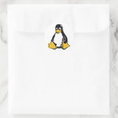 Sticker Rond Tux Penguin - (Linux, Open Source, Copyleft, FSF) (Sac)