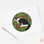 Sticker Rond Tuxedo Chat Baroque (Enveloppe)