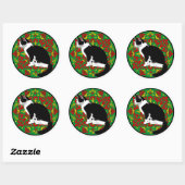 Sticker Rond Tuxedo Chat Baroque (Feuille)
