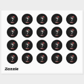 Sticker Rond Tuxedo Chat Santa Claus hiver neige (Feuille)