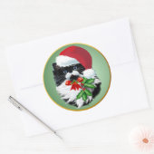 Sticker Rond Tuxedo Kitty à Noël (Enveloppe)