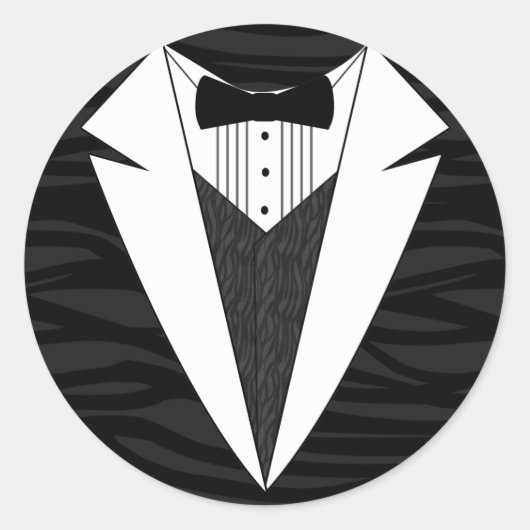 Sticker Rond Tuxedo noir/blanc (Devant)