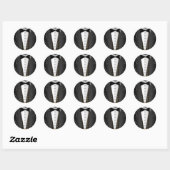 Sticker Rond Tuxedo totalement formel (Feuille)