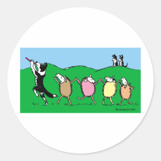 Sticker Rond Tuyauterie Collie Bordure