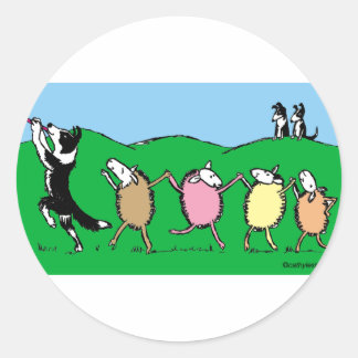 Sticker Rond Tuyauterie Collie Bordure